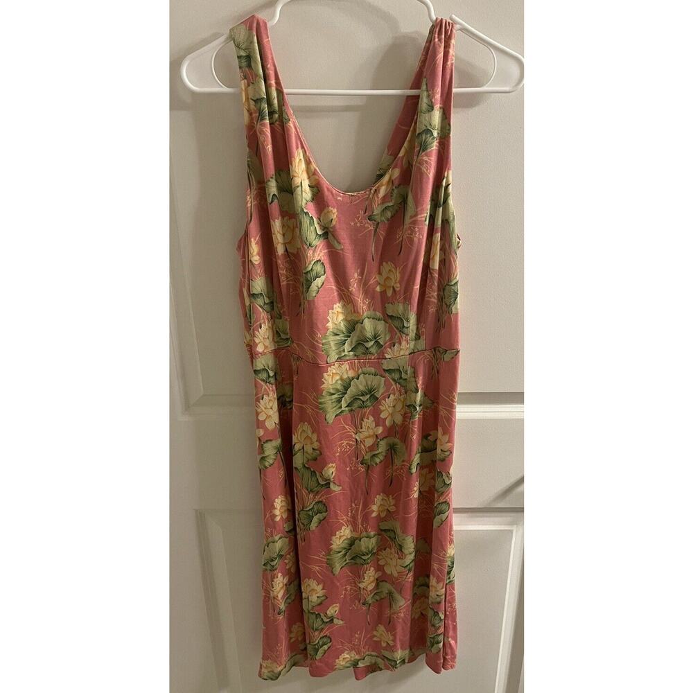 Tommy Bahama Vintage Dress Pink Floral Flowers size XL (16) Sleeveless summer - Picture 3 of 6
